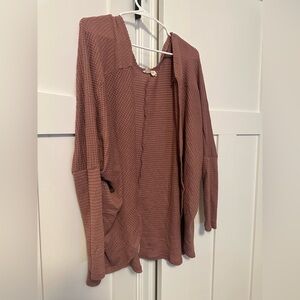 Elegant Dusty Rose Knit Cardigan